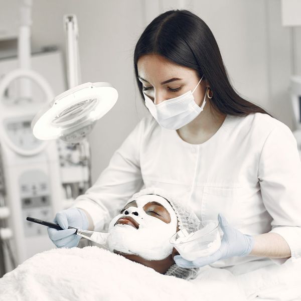 Woman getting a facial