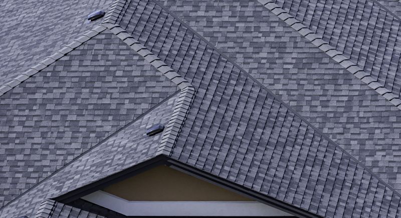 aerial view of roofing shingles