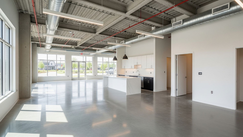 bright and clean commercial interior after a professional post-construction cleanup bright and clean commercial interior after a professional post-construction cleanup