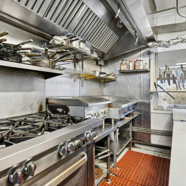commercial kitchen ready to be cleaned 