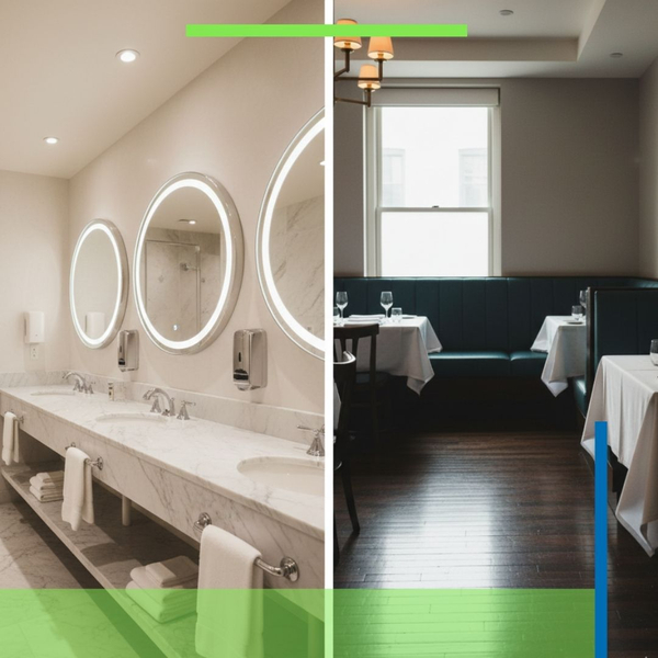 front of house dining room and restrooms