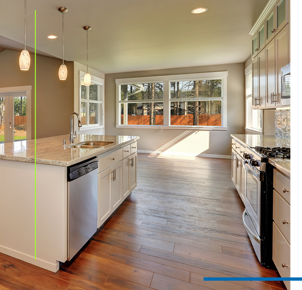 Clean kitchen in a new home