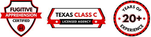 fugitive apprehension certified, Texas class c licensed agency, 20+ years of experience