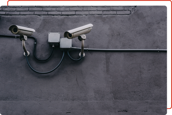 cameras mounted on an exterior wall