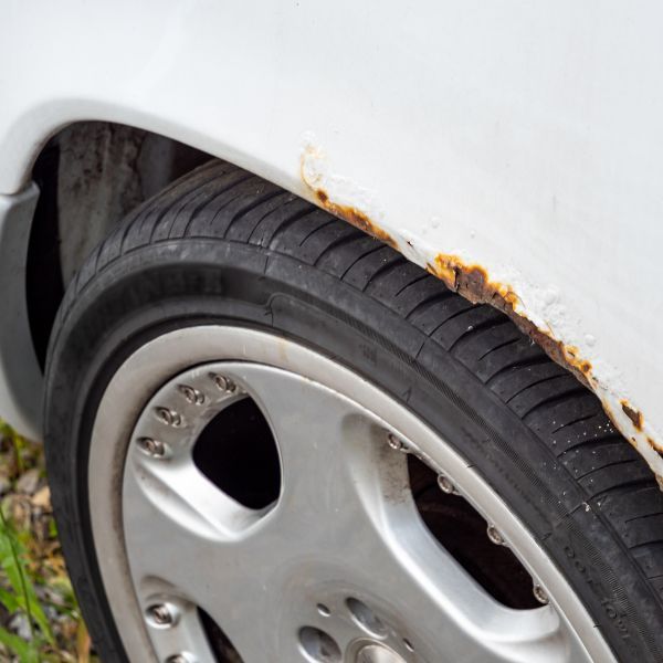 rust near car tire