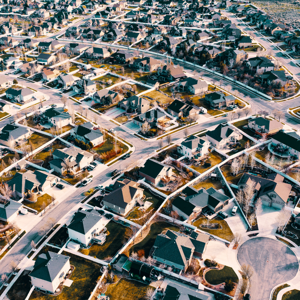 Aerial view of a neighborgood