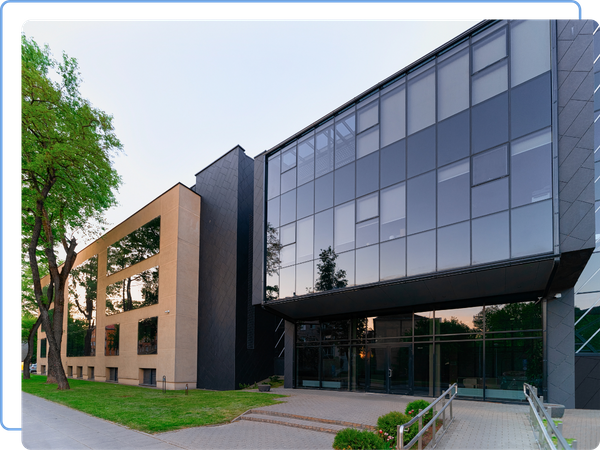 exterior of commercial building