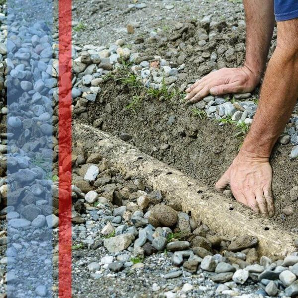 man with sewer line
