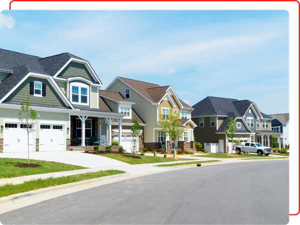 houses in a suburban neighborhood