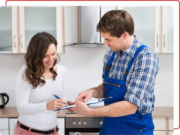 client signing plumber's contract