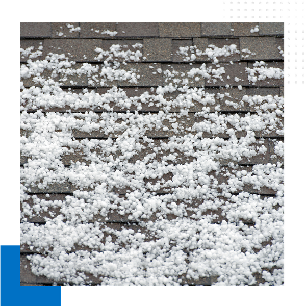 roof with hail on it