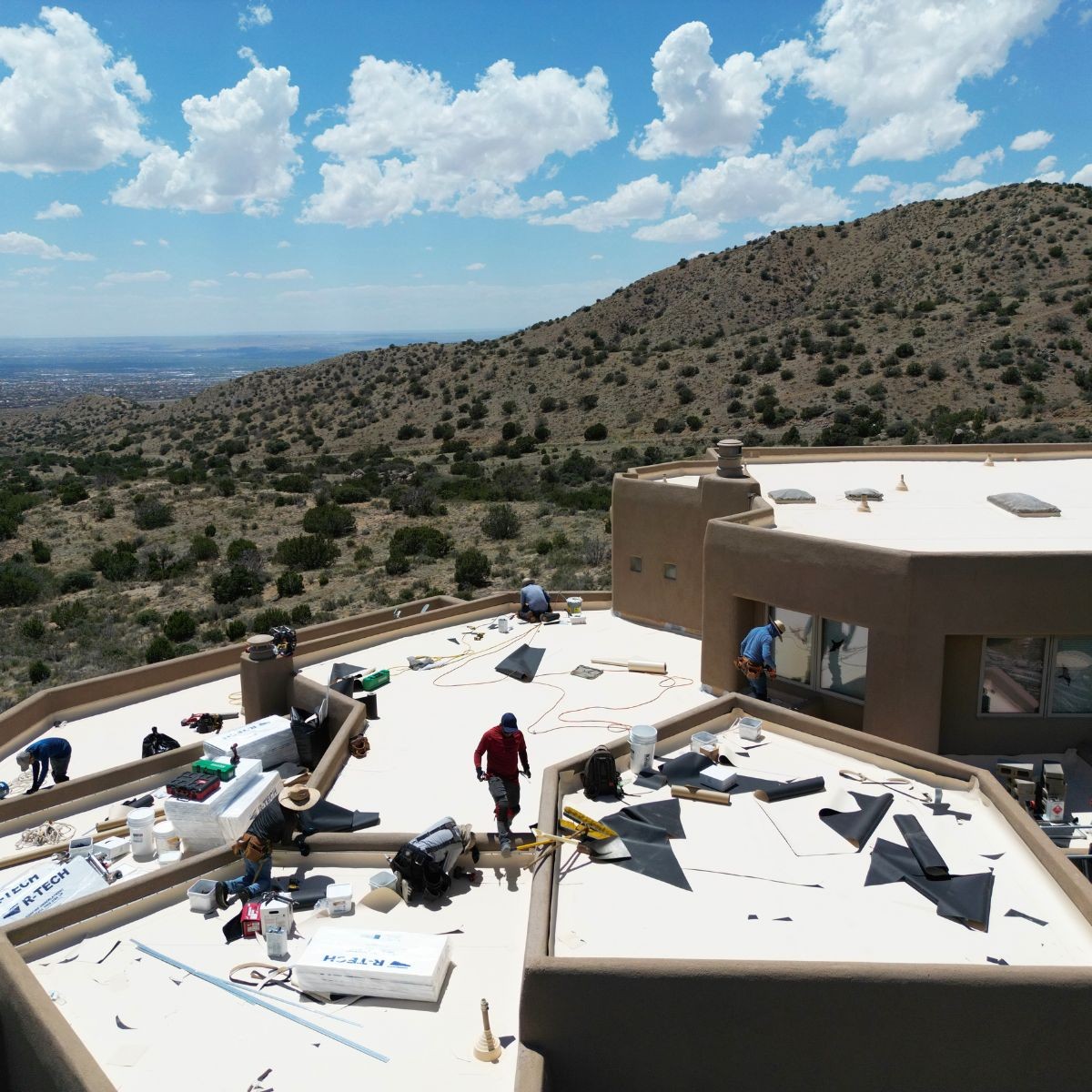 new flat roof from above