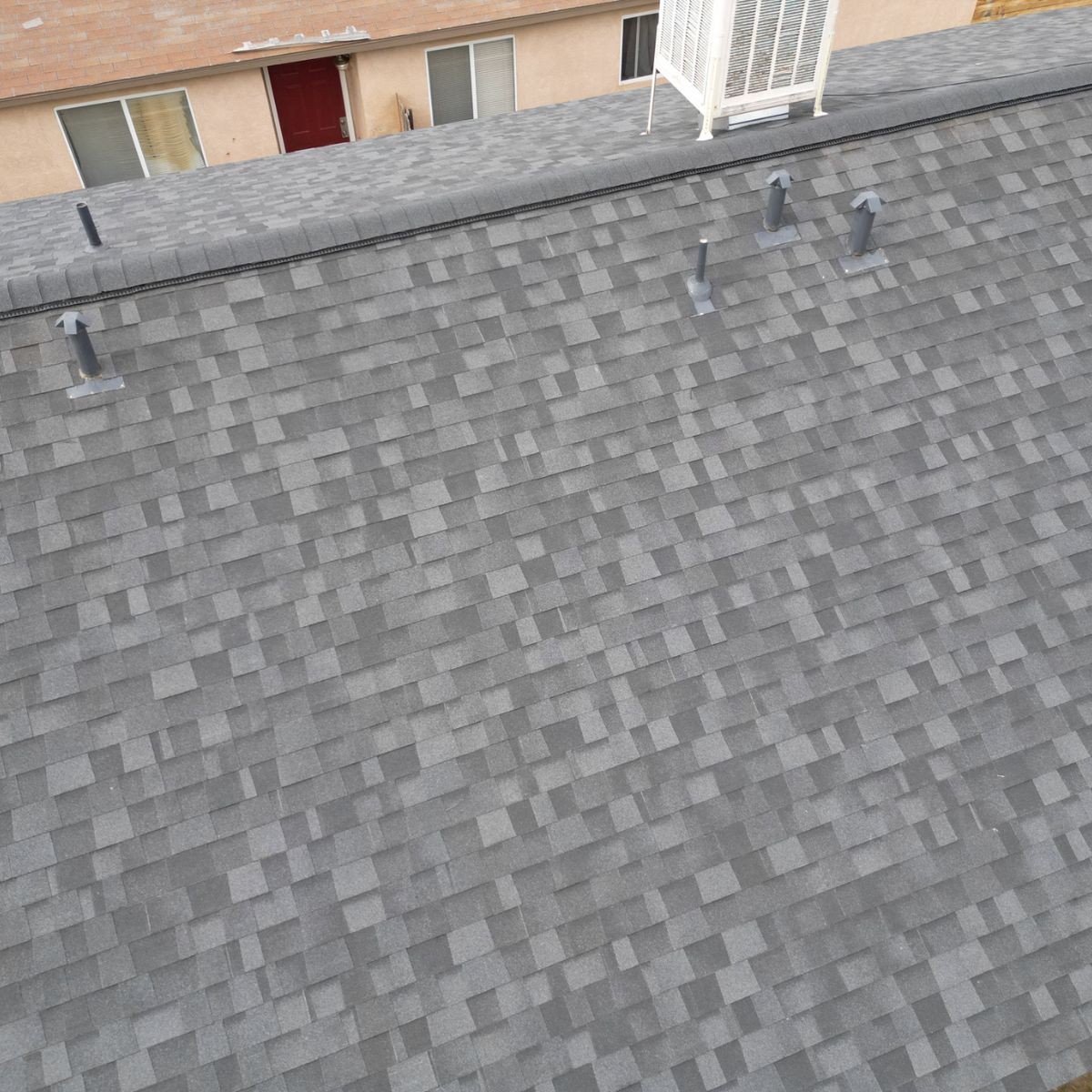 new shingle roof from above