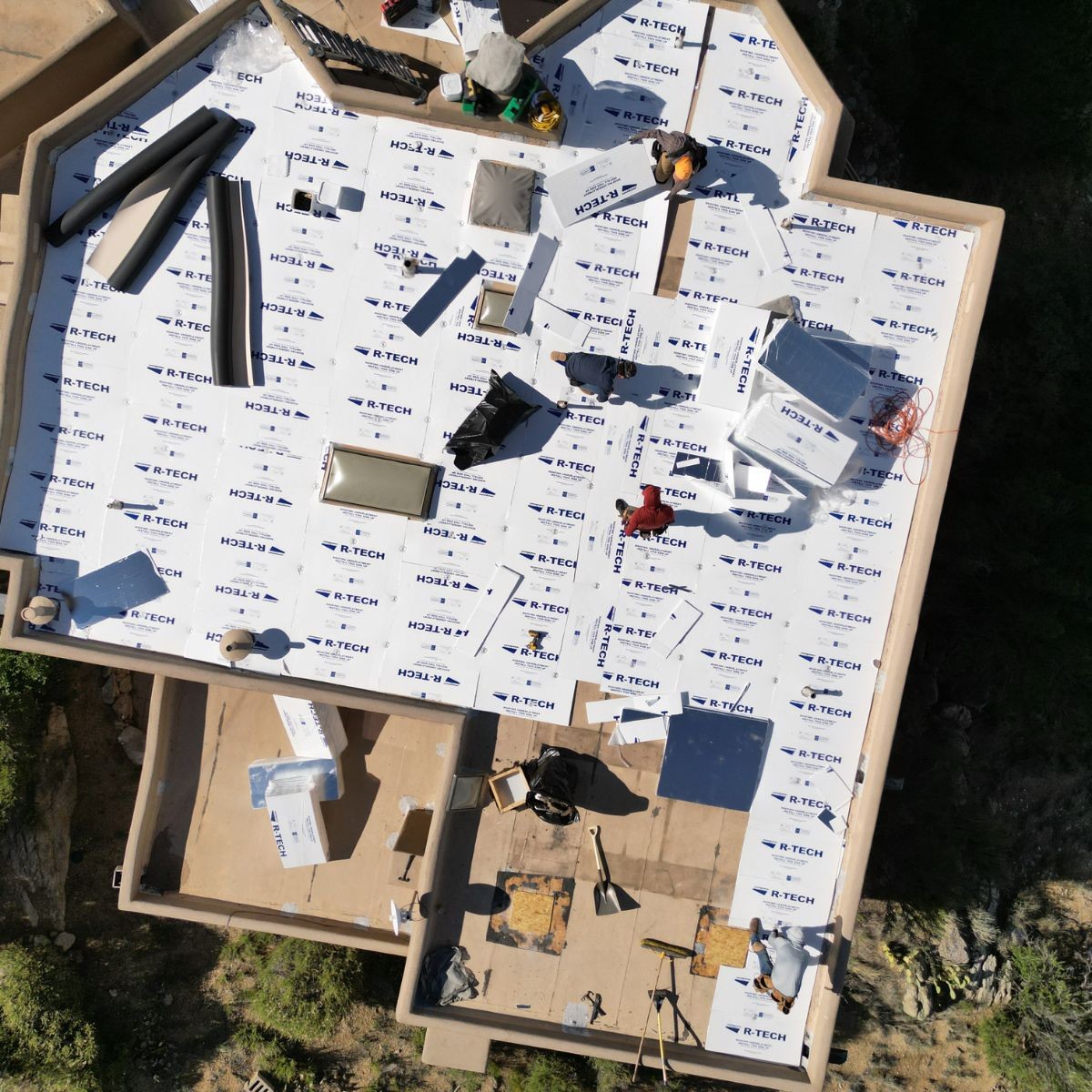 new flat roof from above