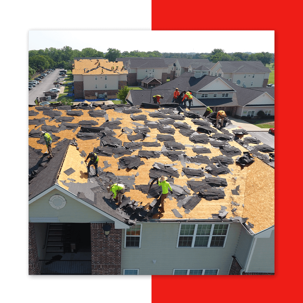 roofers on top of roof with shingles