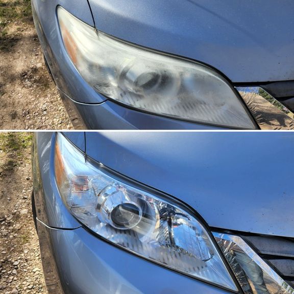 Before and After Headlight Restoration on a toyota.jpg