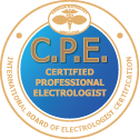 Certified professional electrologist badge