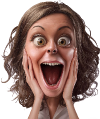 Illustration of a Surprised and Excited Woman