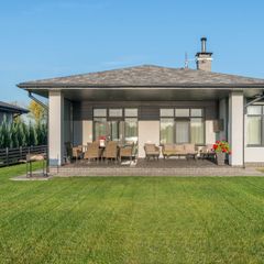 lawn outside house