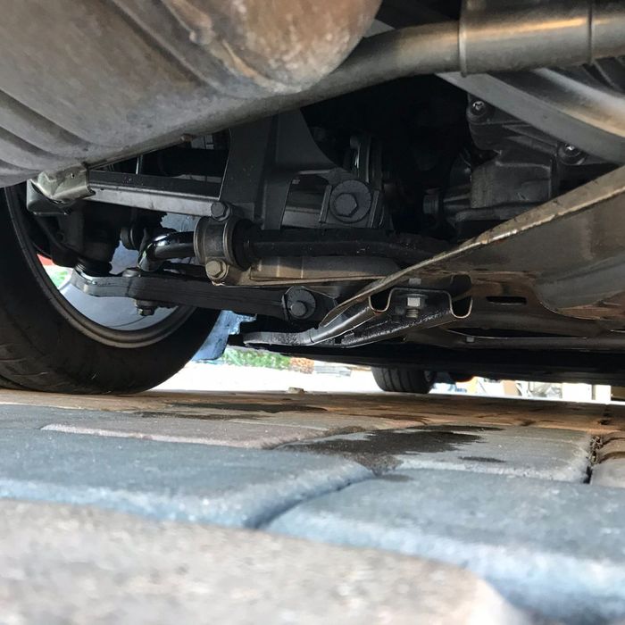 View underneath a truck View underneath a truck