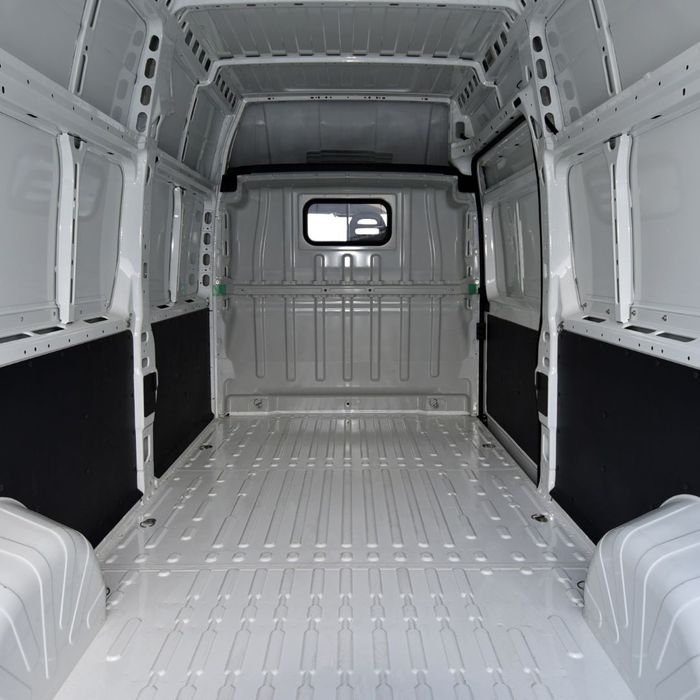 the inside of a work van