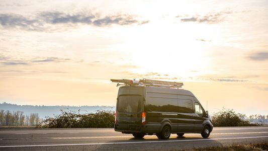 van with ladder rack