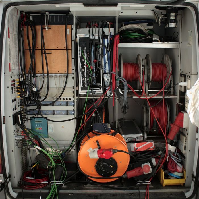 the inside of an electrical van