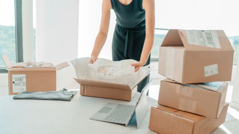 person packing boxes