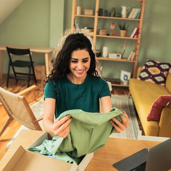 woman looking at clothes