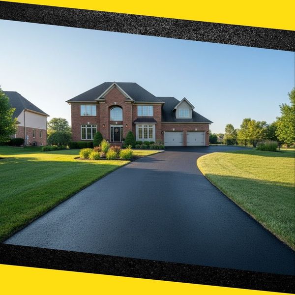 a home with a newly coated driveway Sealcoating in Collierville (3).jpg