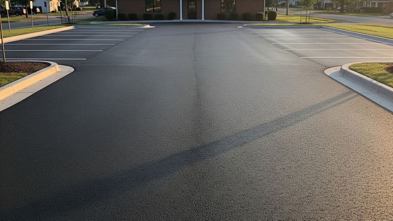Freshly paved small business lot with clean edges