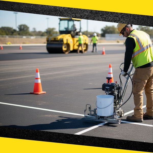 a worker painting lines in a parking lot Asphalt Paving Collierville (4).jpg