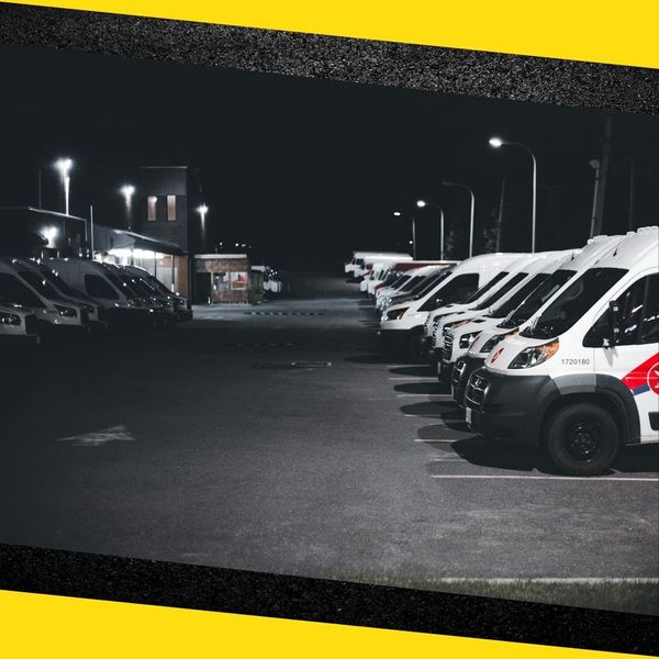 vans in a parking lot