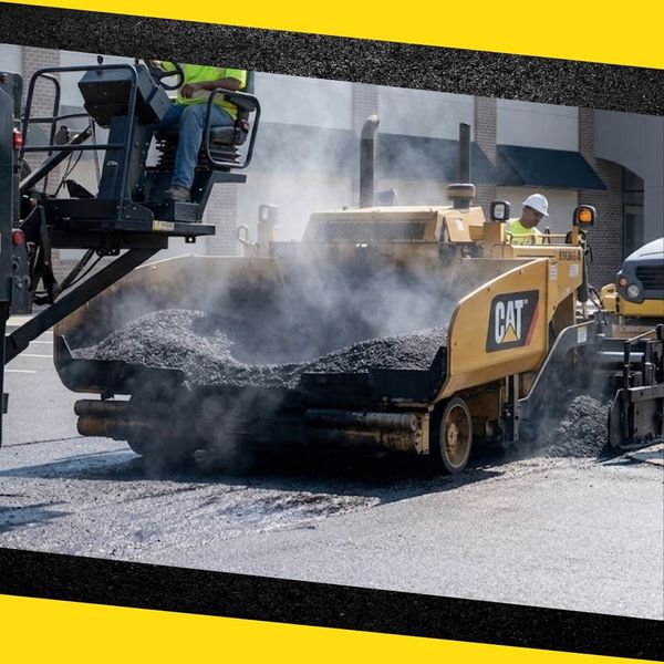 laying fresh asphalt 