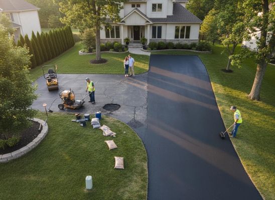Asphalt Driveway Resurfacing Project Before and After