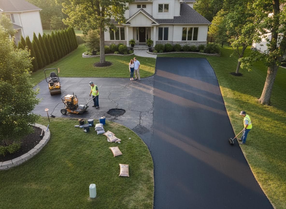 Asphalt Driveway Resurfacing Project Before and After