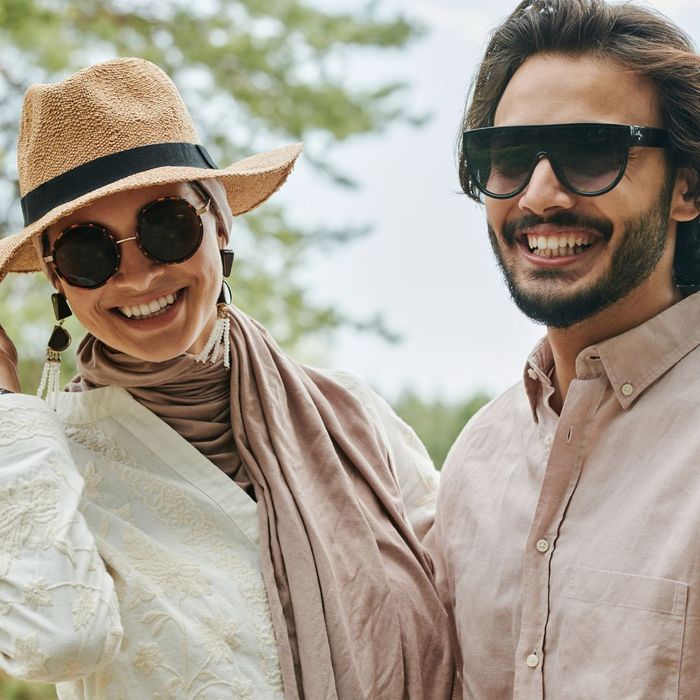 people wearing large frame sunglasses