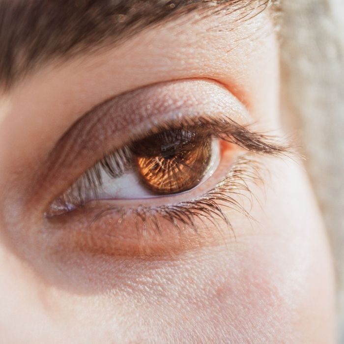 A closeup image of an eyelid