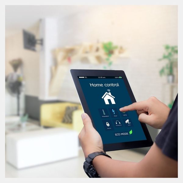 smart home app on tablet