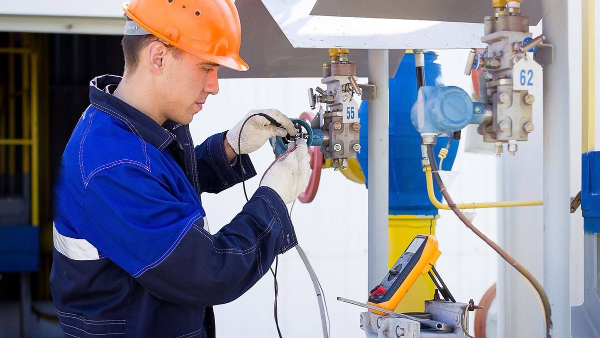 employee working safely