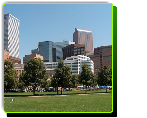 aerial shot of denver