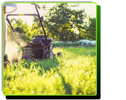 Mowing grass