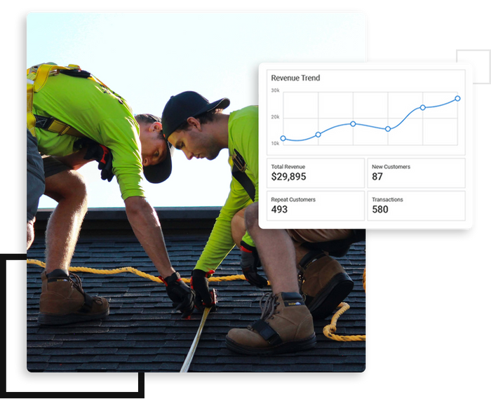 Men working on a residential roof