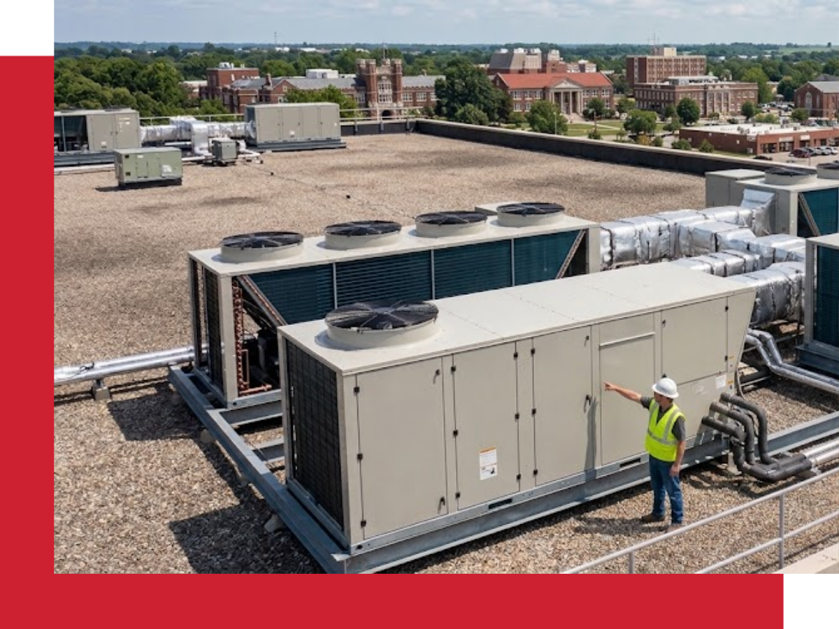 large HVAC unit on building 