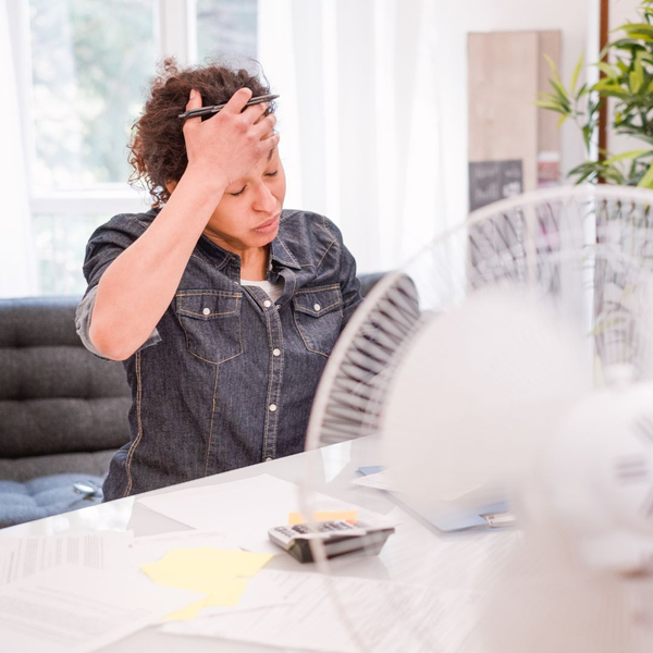 woman suffering from heat