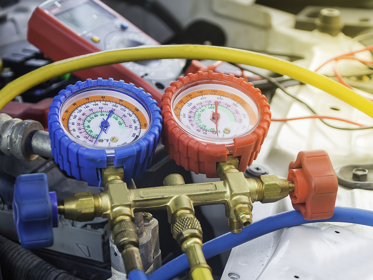 Coolant gauge on AC repair kit