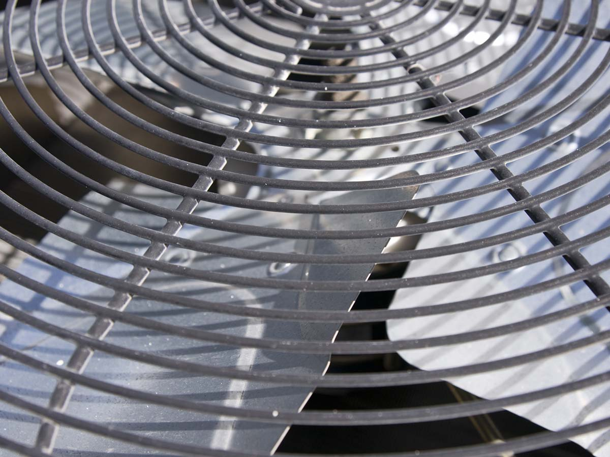 A closeup of a fan