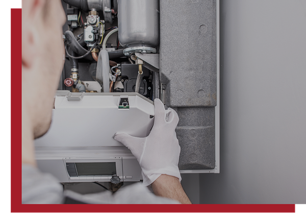 Technician working on furnace