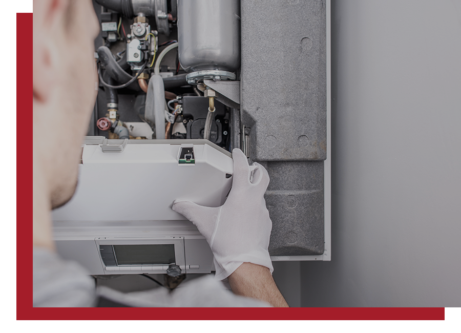 Technician working on furnace