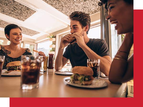people eating at a restaurant 